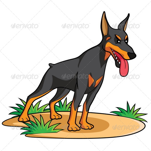 Doberman Cartoon by rubynurbaidi | GraphicRiver